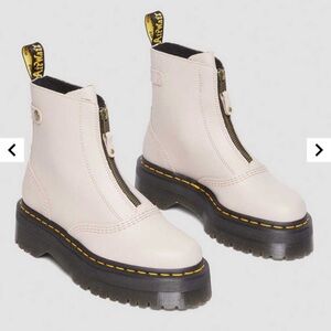 Dr. Martens Cream Zipped Combat Boots